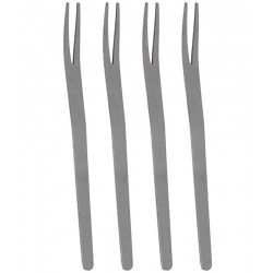 Jogo 4 Garfos 13,5cm Para Petisco Em Aço Inox